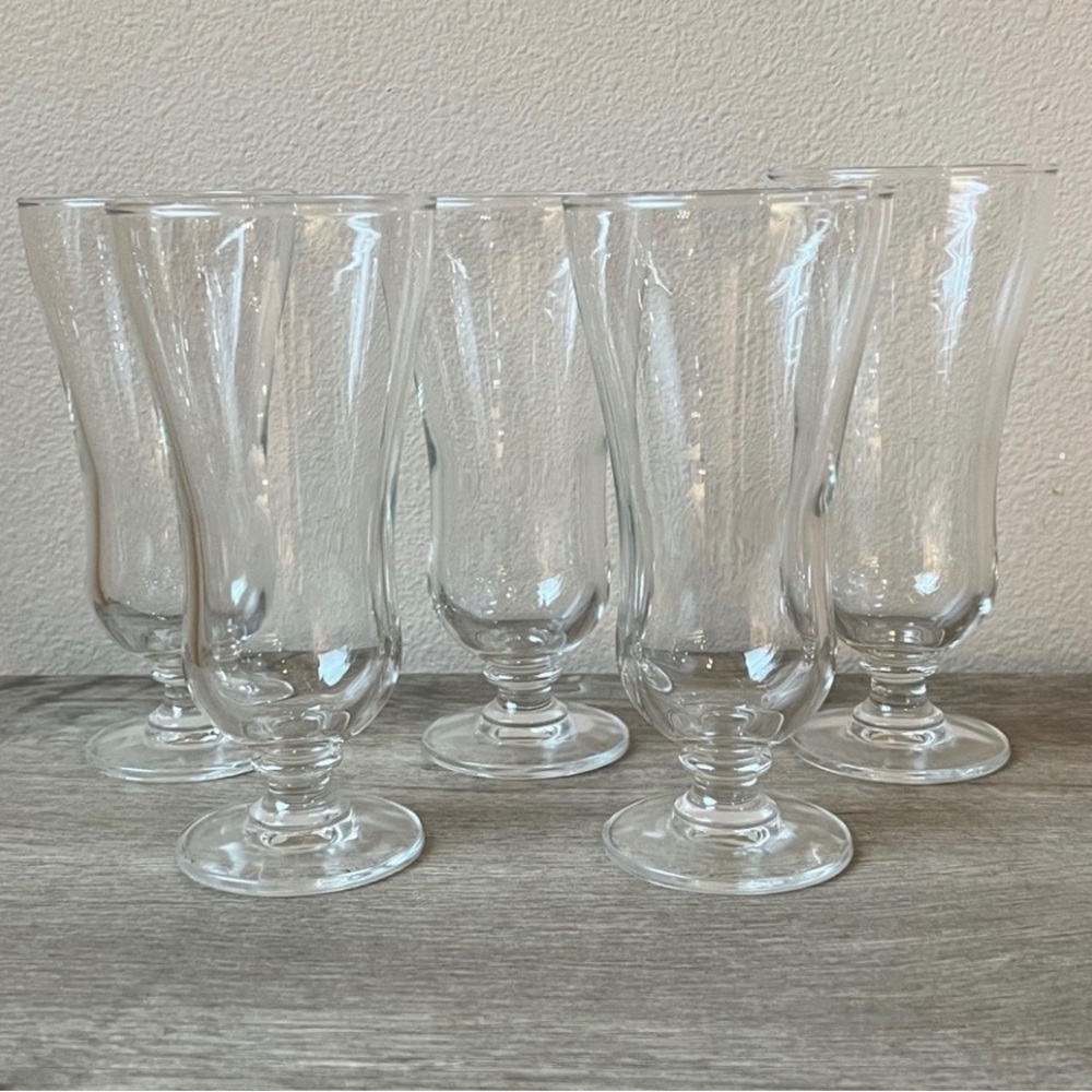 Vintage Set/5 Glastonbury - Lotus Blown Glass 6” Parfait Glasses EUC